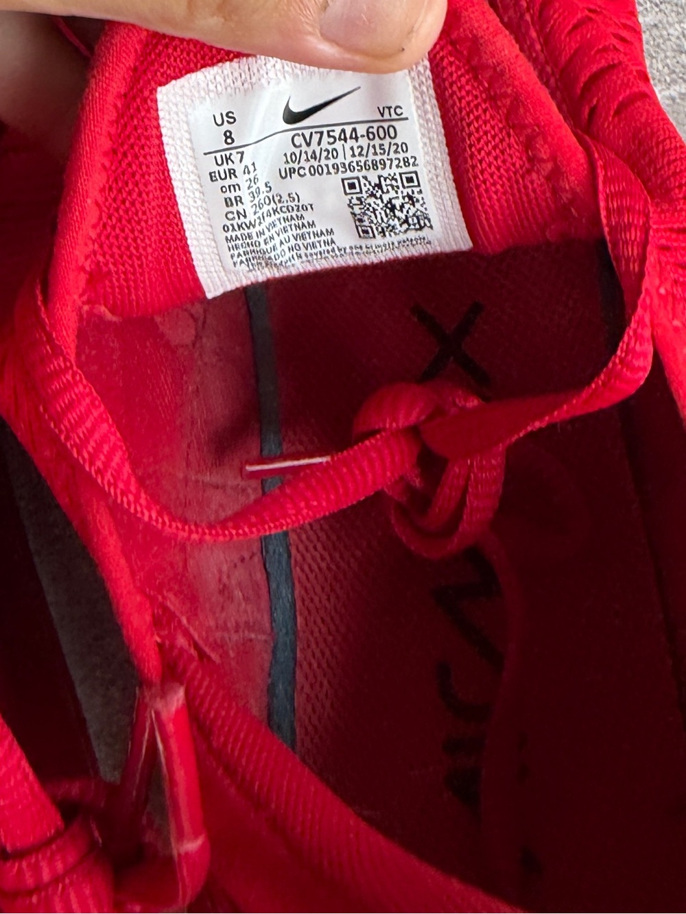 Nike air max 270 triple red sneakers shoes 8 - Picture 6 of 6
